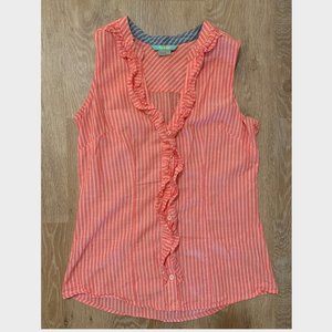 Boden sleeveless striped ruffle top